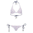 Boutique Women's Anchor Print Triangle Bikini - White