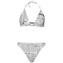 John Galliano Women's Newspaper Print High Leg Bikini - White