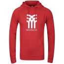 Fenchurch Men's Sweatshirt Icon Hoody - Ketchup Red/White/Paloma Grey