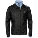 Sergio Tacchini Men's Leather Look Jacket 38 Jacket - Black/Light Blue