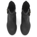 Miista Women's Greta Buckle Detail Leather Heeled Ankle Boots - Black