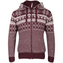 Brave Soul Men's Ethica Fairlise Zip Through Jumper - Aubergine