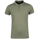 Brave Soul Men's Linux Polo Shirt with Pipe Print - Green