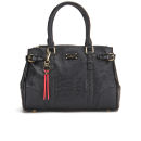 Paul's Boutique Darcy Ostrich Trim Tote Bag - Black/Coral
