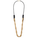 French Connection Twist Chain & Cord Necklace - Black -Gold