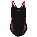 Speedo Women's Monogram Swimsuit - Black/Raspberry Fill