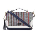Paul's Boutique Nicole Raffia Nautical Stripe Cross Body Bag - Navy Stripe