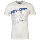 Goodie Two Sleeves Men's Fish & Chips Graphic T-Shirt - White