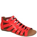 Grafea Women's Gladiator Leather Sandals - Neon Pink