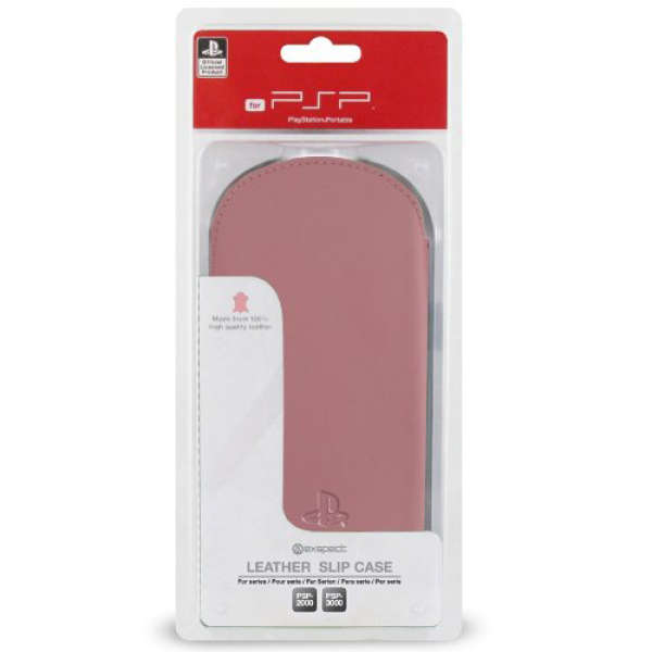 Official Sony PSP Go Pink Pull Up Tab Leather Slip Case Games