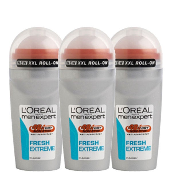 Lu0027Oréal Paris Men Expert L'Oréal Men Expert Fresh Extreme deodorante roll-on (50 ml) confezione da 3