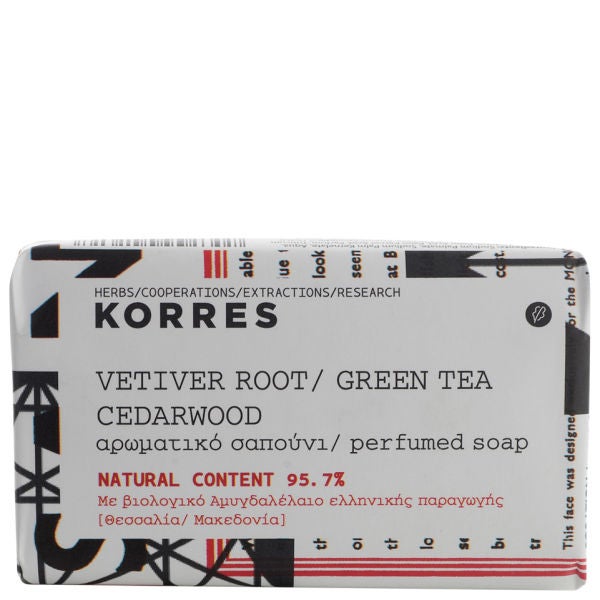 KORRES Vetiver Root, Green Tea And Cedarwood Soap 125g LOOKFANTASTIC