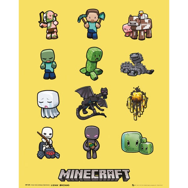 Minecraft Characters Mini Poster 40 x 50cm Merchandise Zavvi UK