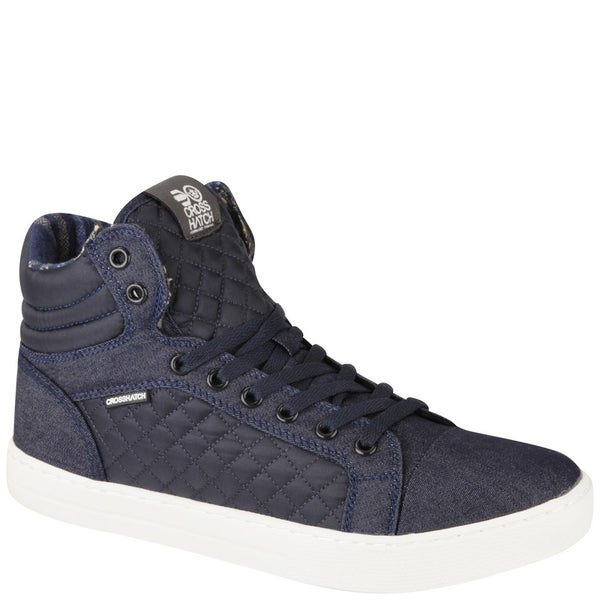 Crosshatch Men s Tolfa Hi Top Trainers Blue TheHut