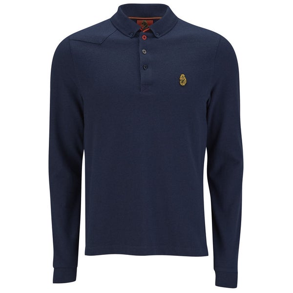 Luke 1977 Men's New Keyte Long Sleeve Polo Shirt - Midnight Marl ...