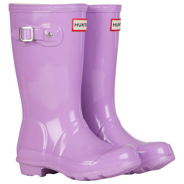 Hunter Kids Original Gloss Wellington Boots Wisteria Junior Clothing Zavvi UK