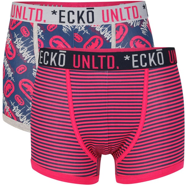 Ecko Men's 2-Pack Boxers - Stripes/Navy Mens Underwear | Zavvi España