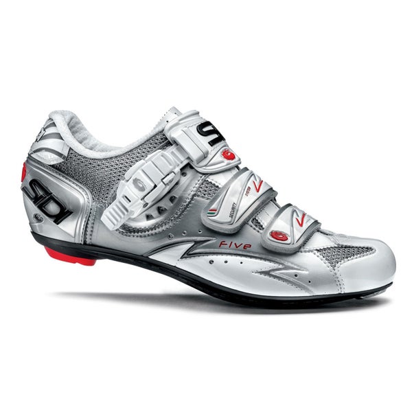 Sidi Five Vernice Cycling Shoes White Silver ProBikeKit UK