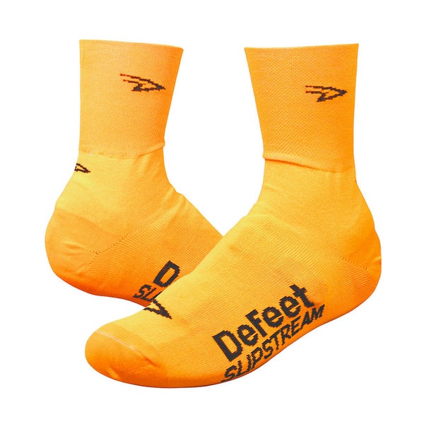 DeFeet Slipstream 4 Inch D Logo Shoe Covers Neon Orange