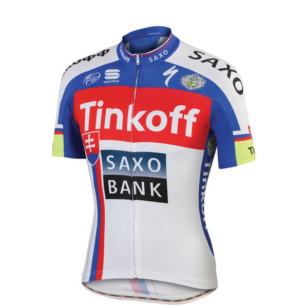 Tinkoff-Saxo Slovakian National Champion Short Sleeve Jersey - Blue ...