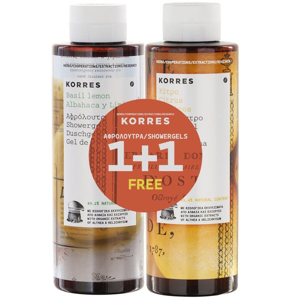 KORRES Basil lemon Shower Gel (250ml) With Free Citrus Shower Gel