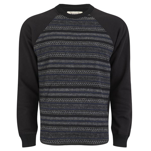 Monitaly Men's Wool Body Geo Stripe Sweatshirt - Black - Free UK ...