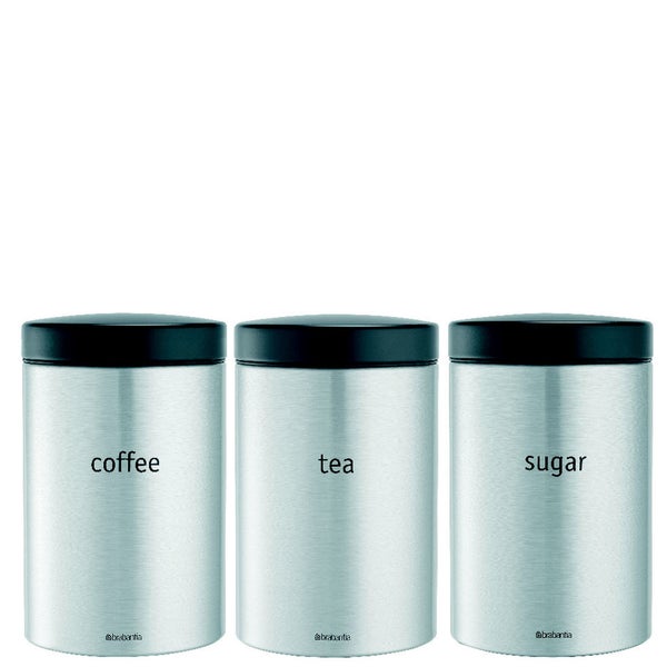 Brabantia Piece Tea/Coffee/Sugar Fingerprint Proof Canister Set