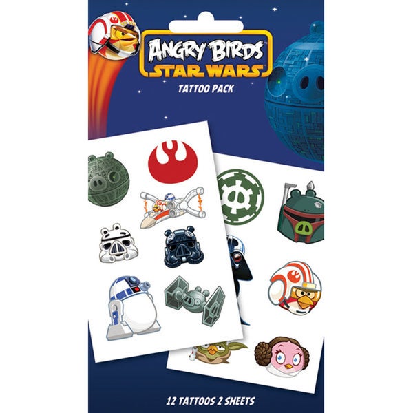 Angry Birds Star Wars Swoosh Tattoo Pack Merchandise Zavvi UK