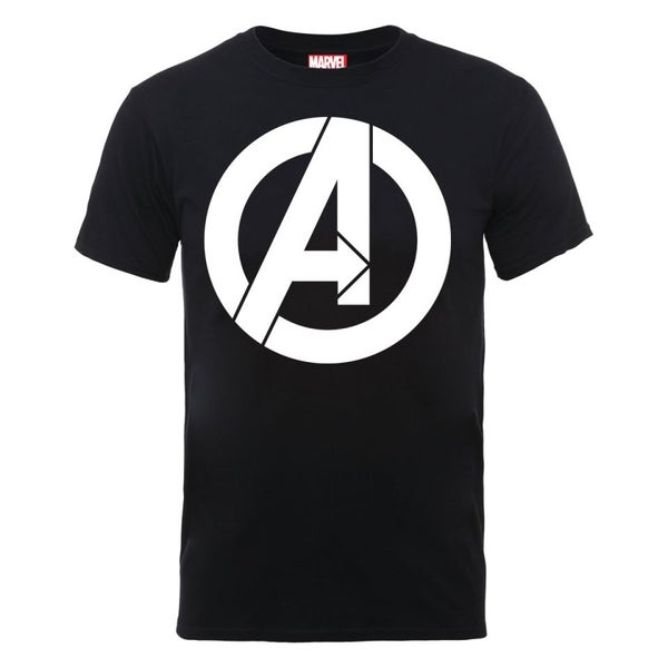 Marvel Avengers Assemble Simple Logo Men's T-Shirt - Black Merchandise ...