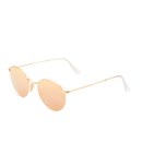 Ray-Ban Round Metal Sunglasses - Matte Gold/Brown Mirror Pink - 50mm