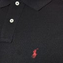 Polo Ralph Lauren Men's Custom Fit Short Sleeved Polo Shirt- Pl Black- Red