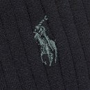 Polo Ralph Lauren Men's Egyptian Cotton Ribbed Socks (3 Pack) - Black - UK 6.5-9 - Schwarz
