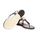 MICHAEL MICHAEL KORS Women's MK Plate Thong Flat Sandals - Brown - UK 3 - Brown