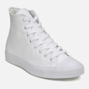 Converse Chuck Taylor All Star Leather Hi-Top Trainers - White Monochrome - UK 4