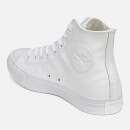 Converse Chuck Taylor All Star Leather Hi-Top Trainers - White Monochrome