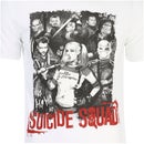 DC Comics Men's Suicide Squad Harley Quinn and Squad T-Shirt - White