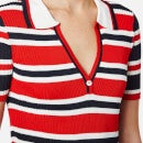 Tommy Hilfiger Women's Erin Stripe Polo Shirt - Fiery Red/Peacoat/Snow White