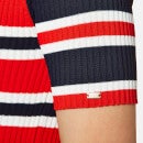 Tommy Hilfiger Women's Erin Stripe Polo Shirt - Fiery Red/Peacoat/Snow White