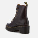 Dr. Martens Women's Leona Leather Lace Up Heeled Boots - Black - UK 4