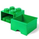 LEGO Storage 4 Knob Brick - 1 Drawer (Dark Green)