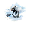 Star Wars AT-AT Christmas Reindeer White Christmas Jumper
