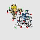 Star Wars Droids Verstrikt in Kerstverlichting Kersttrui - Grijs