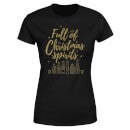 Camiseta Navidad "Full of Christmas Spirits" - Mujer - Negro