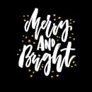 Camiseta Navidad "Be Merry and Bright" - Mujer - Negro