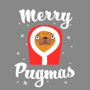 Merry Pugmas Women's Christmas Jumper - Grey