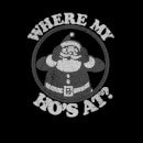 Camiseta Navidad Papá Noel "Where My Ho's At?" - Mujer - Negro