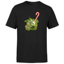 Star Wars Christmas Candy Cane Yoda Black T-Shirt