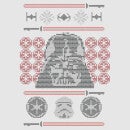 T-Shirt Star Wars Christmas Darth Vader Face Sabre Knit Grey