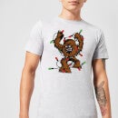 T-Shirt Star Wars Christmas Chewbacca Tangled Fairy Lights Grey