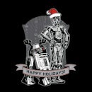 T-Shirt Star Wars Christmas Happy Holidays Droids Black